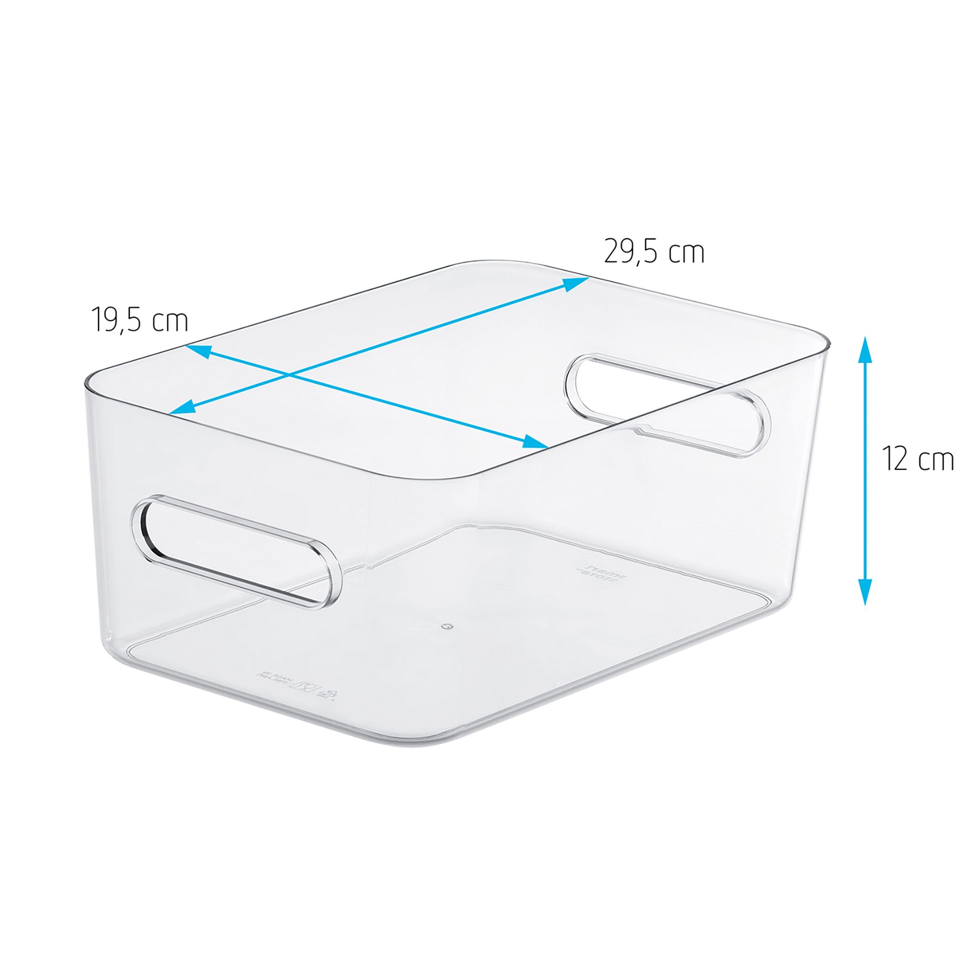 SmartStore Compact Transparent Plastic Stackable Storage crate (H)12cm (W)19.5cm (D)29.5cm