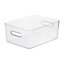 SmartStore Compact Transparent Plastic Stackable Storage crate (H)15.5cm (W)28.7cm (D)41cm