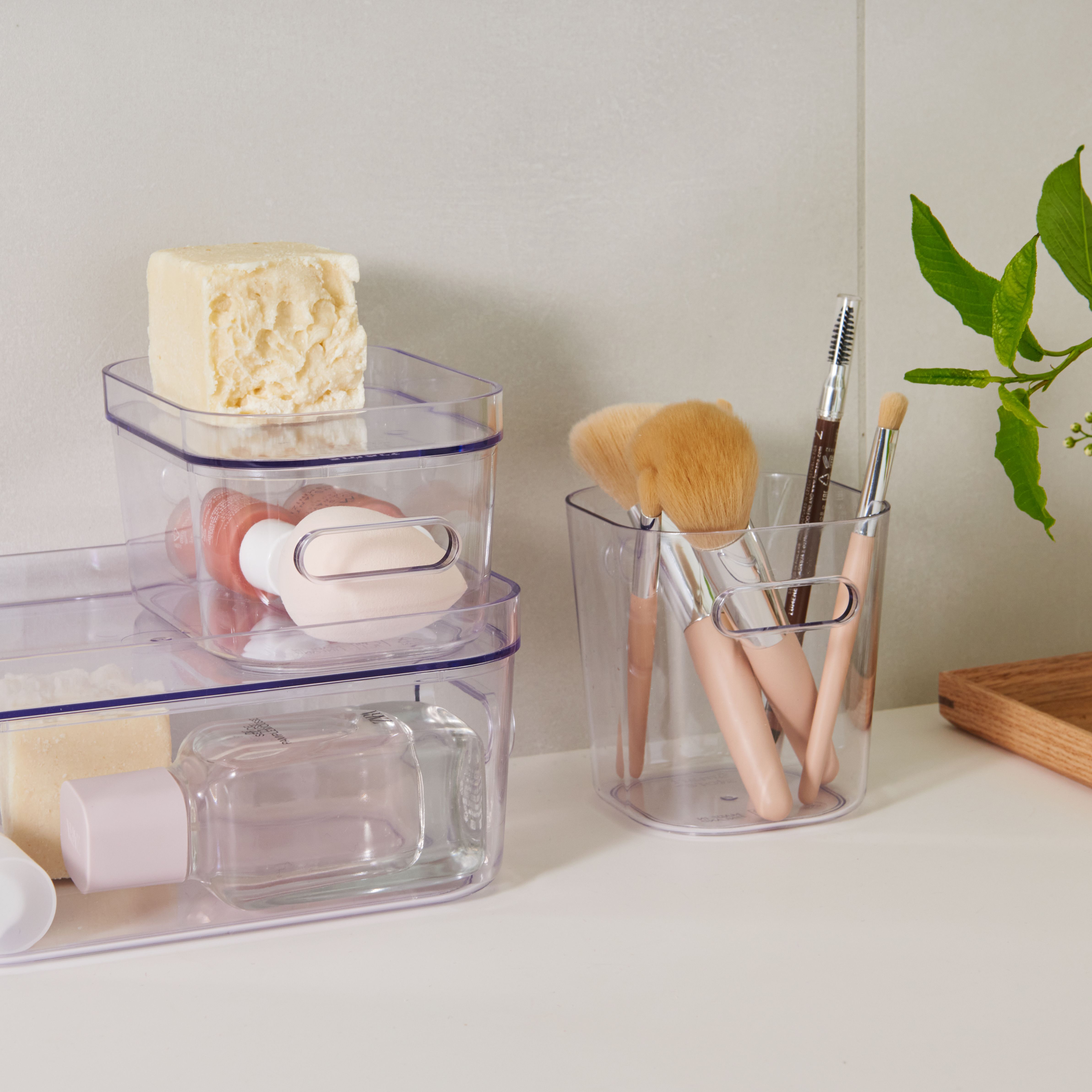 SmartStore Compact Transparent Plastic Stackable Storage crate (H)1cm (W)9.3cm (D)9.6cm