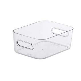 SmartStore Compact Transparent Plastic Stackable Storage crate (H)7.5cm (W)14cm (D)20cm
