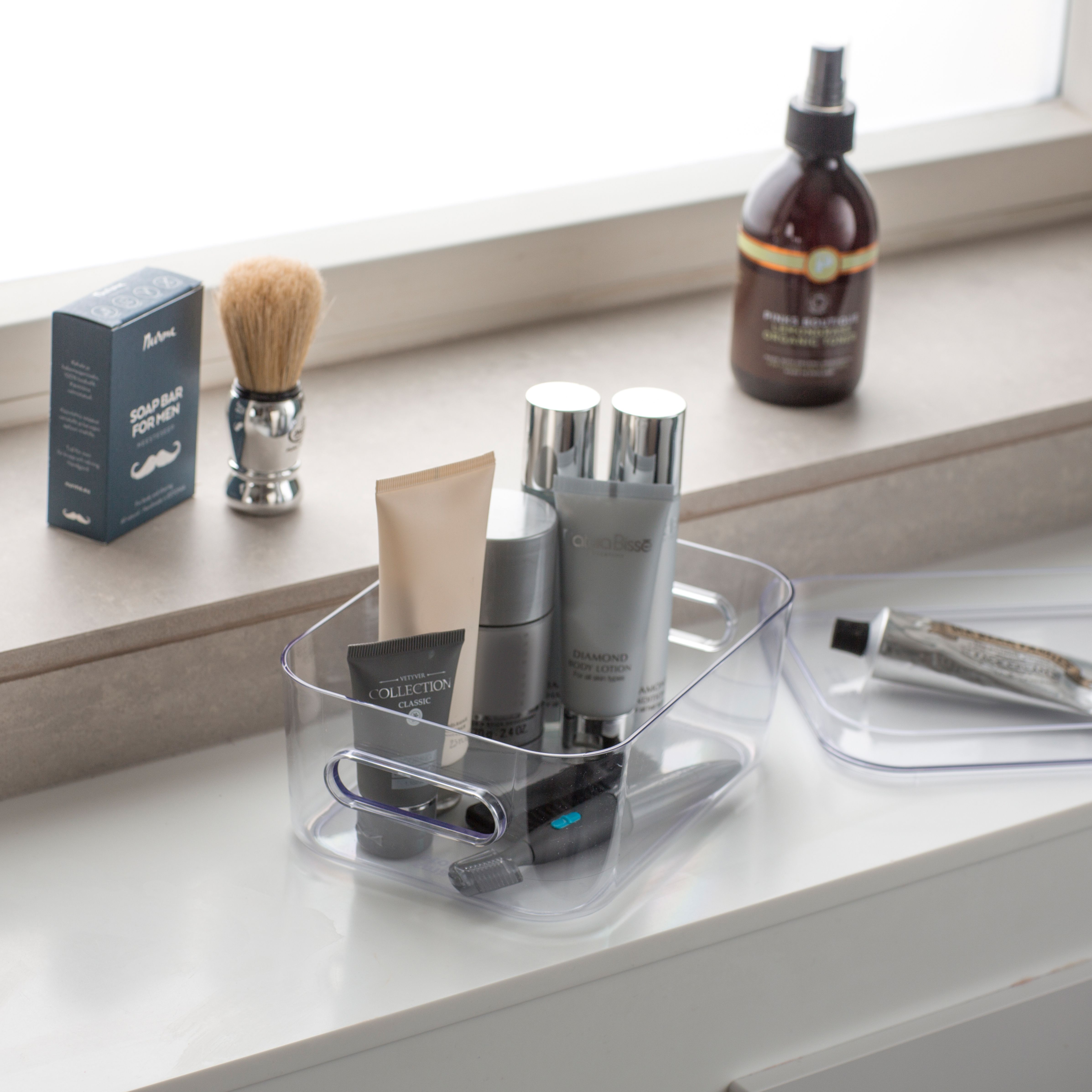 SmartStore Compact Transparent Plastic Stackable Storage crate (H)7.5cm (W)14cm (D)20cm