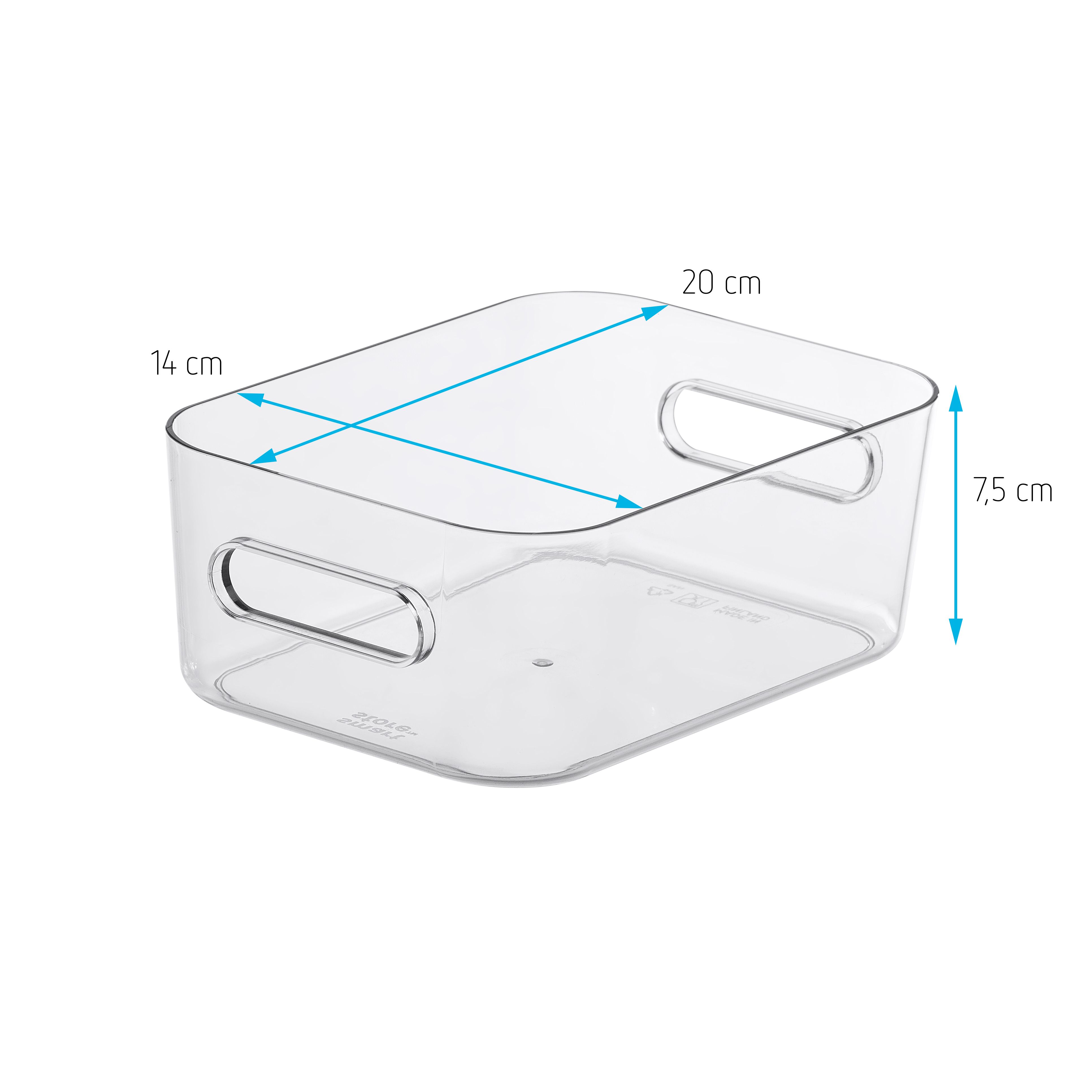 SmartStore Compact Transparent Plastic Stackable Storage crate (H)7.5cm (W)14cm (D)20cm