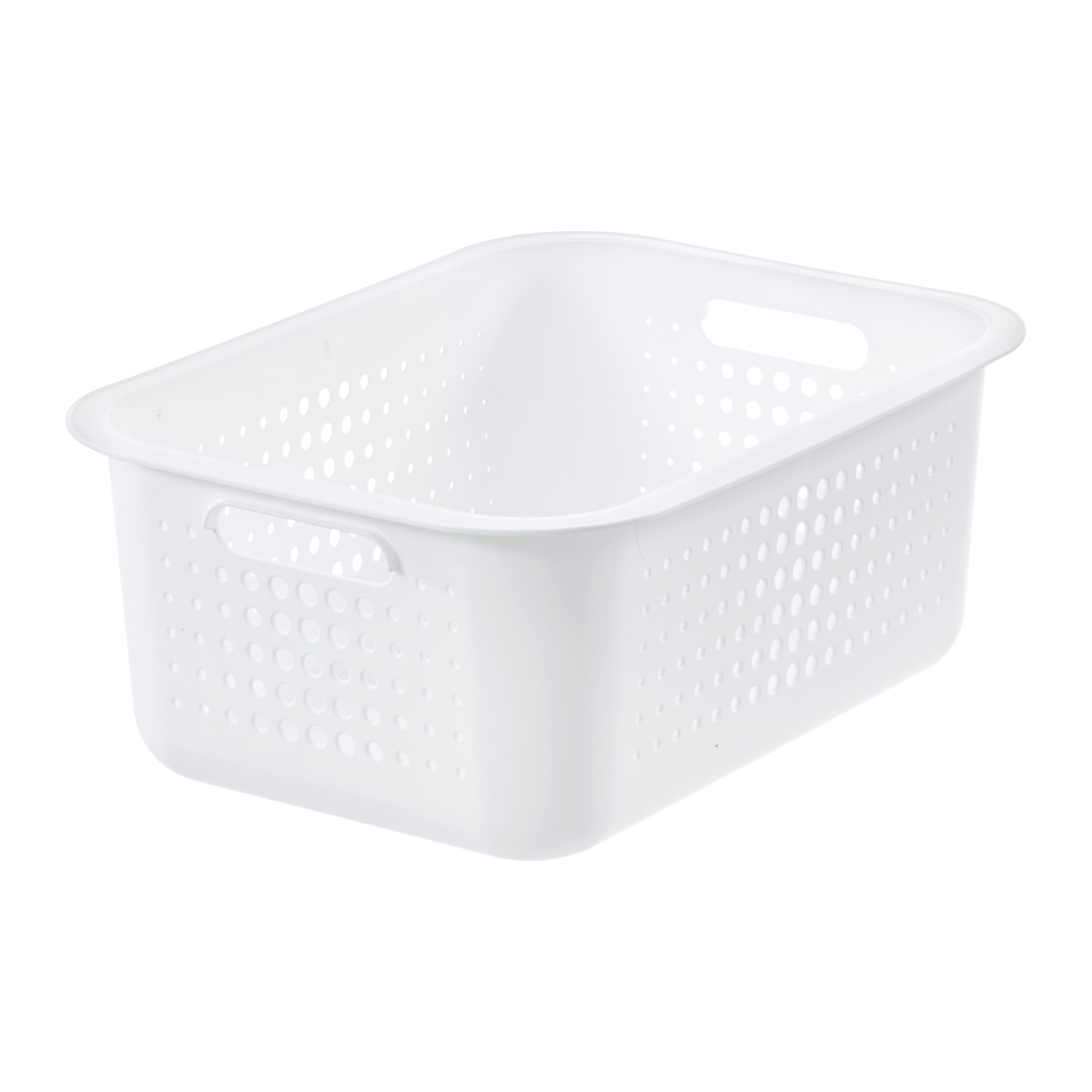 SMARTSTORE NORDIC WHITE PLASTIC STACKABLE STORAGE BASKET (H)15CM (W ...