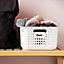 SmartStore Nordic White Plastic Stackable Storage basket (H)15cm (W)28cm (D)37cm