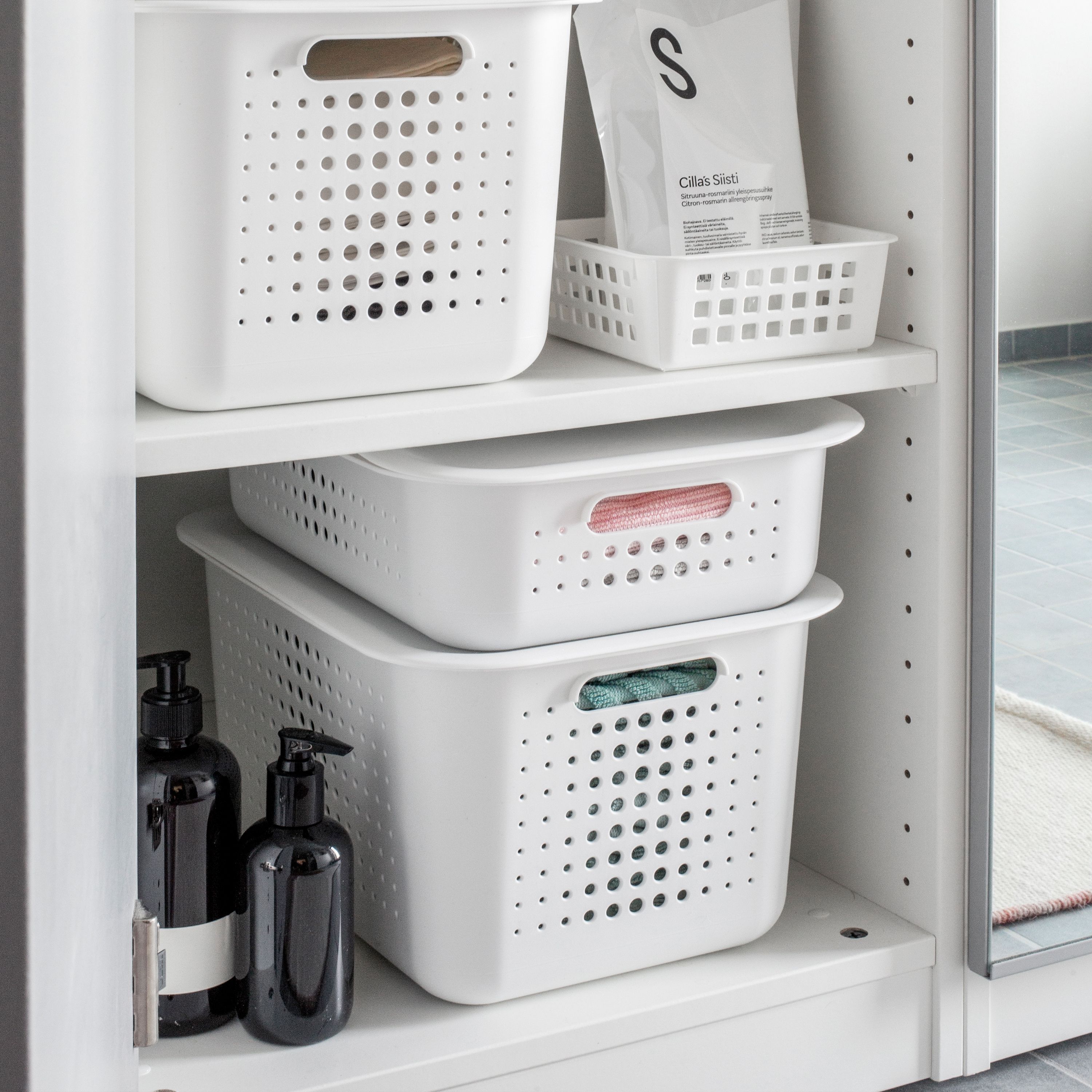 SmartStore Nordic White Plastic Stackable Storage basket (H)15cm (W ...