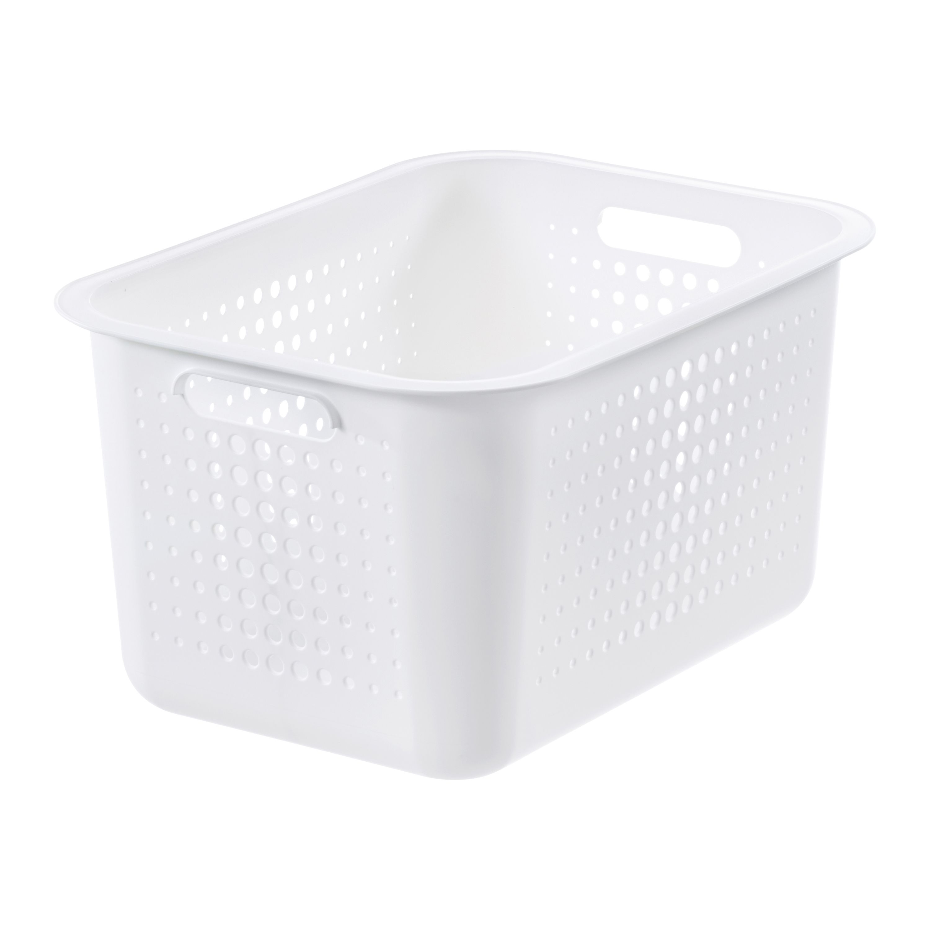 SmartStore Nordic White Plastic Stackable Storage basket (H)20cm (W)28cm (D)37cm