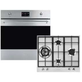 Smeg AOSF6390G3 Built-in Single Electric oven & gas hob pack - Stainless steel