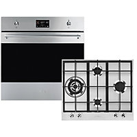 Smeg AOSF6390G3 Stainless steel Built-in Single Electric oven & gas hob pack