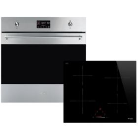 Smeg AOSF6390I3_SSB Built-in Single Multifunction oven & induction hob pack - Stainless steel