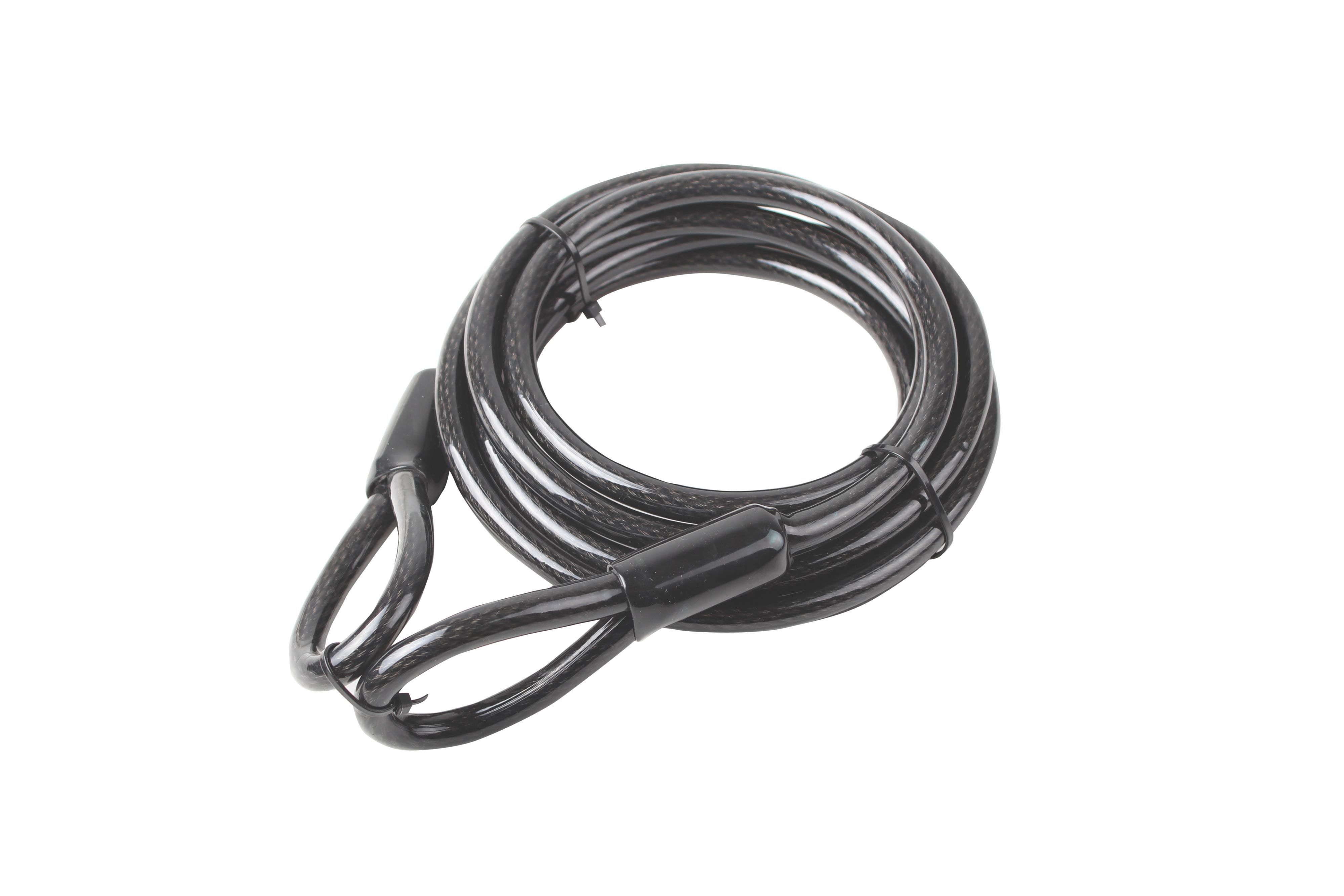 Smith & Locke Black Braided steel Bike, fence, gate & garden furniture Security cable, (L)1.5m (Dia)8mm