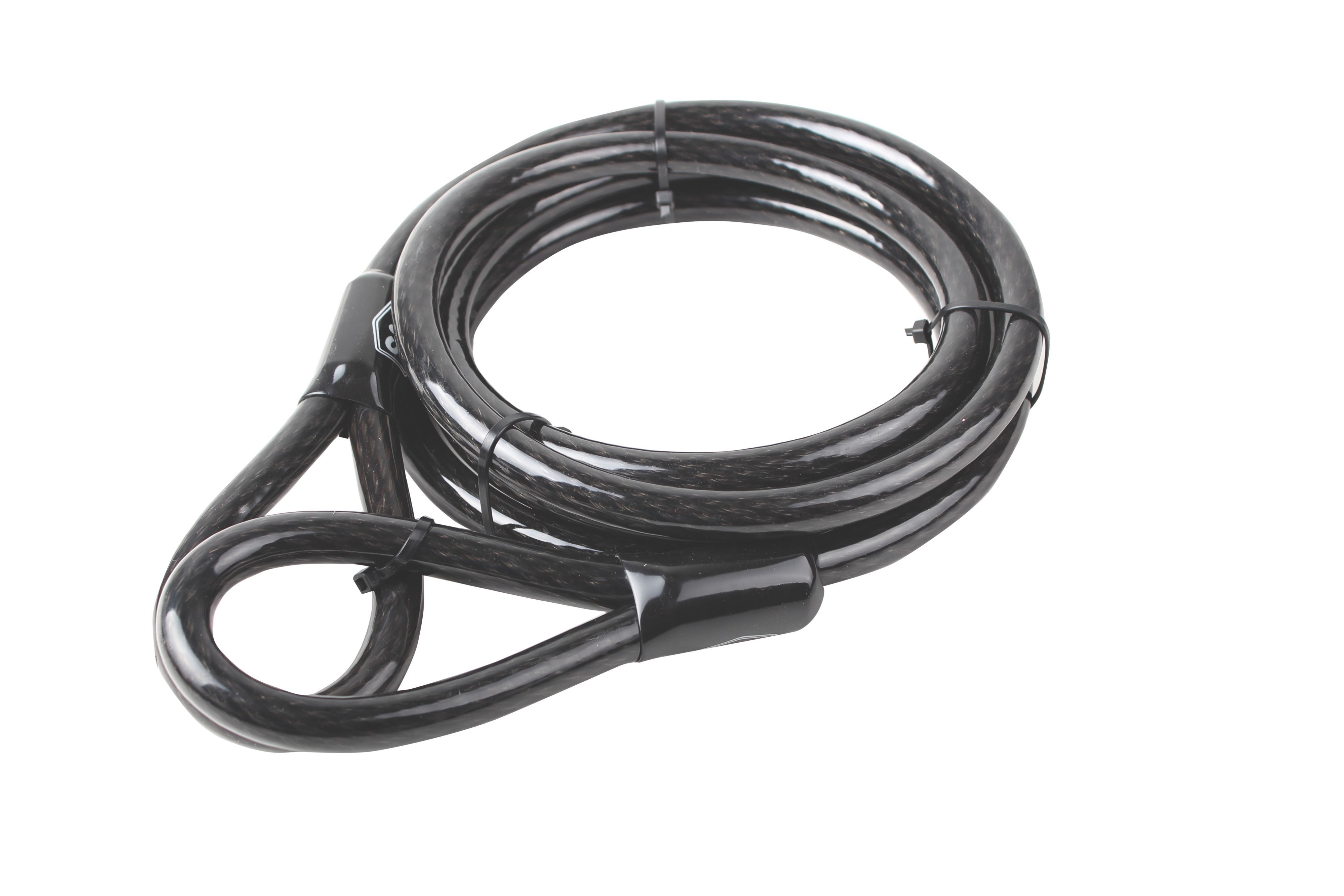 Smith & Locke Black Braided steel Bike, fence, gate & garden furniture Security cable (L)3m (Dia)15mm