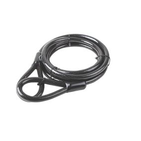Smith & Locke Black Braided steel Bike, fence, gate & garden furniture Security cable (L)3m (Dia)15mm