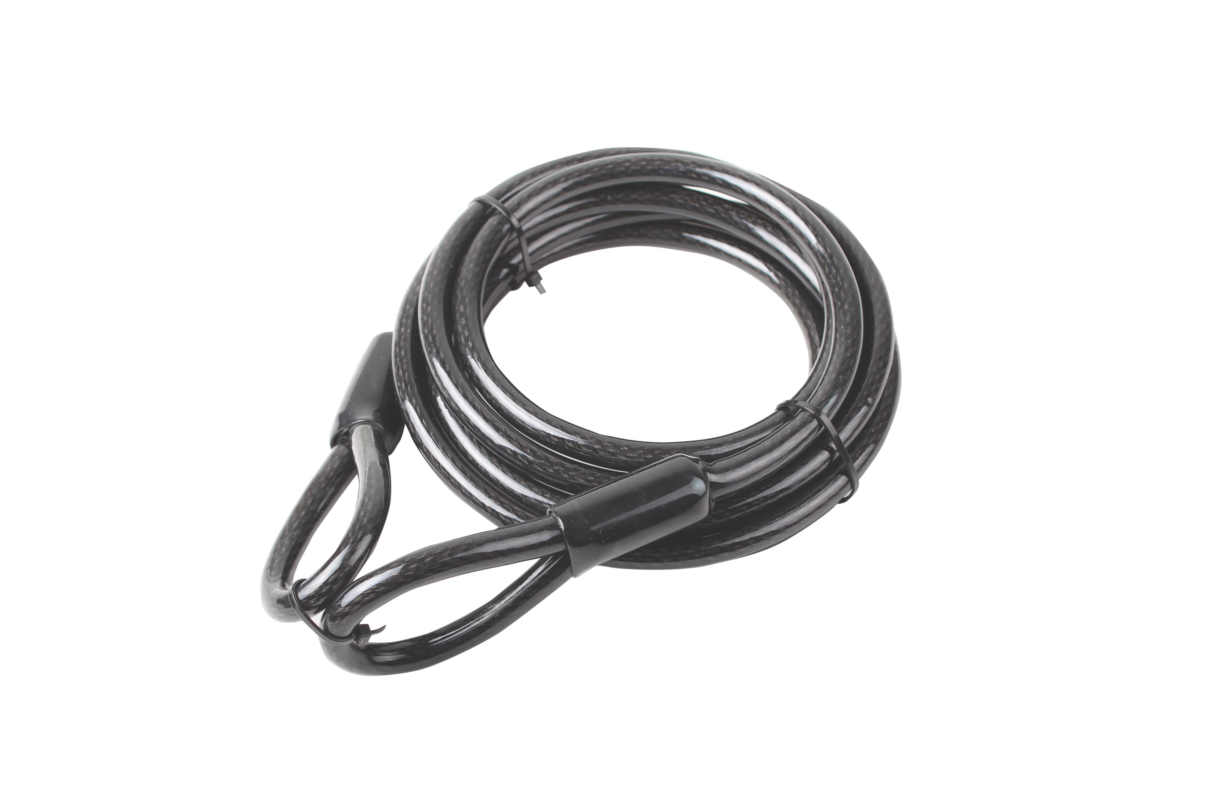 Smith & Locke Black Braided steel Security cable, (L)1.5m (Dia)8mm