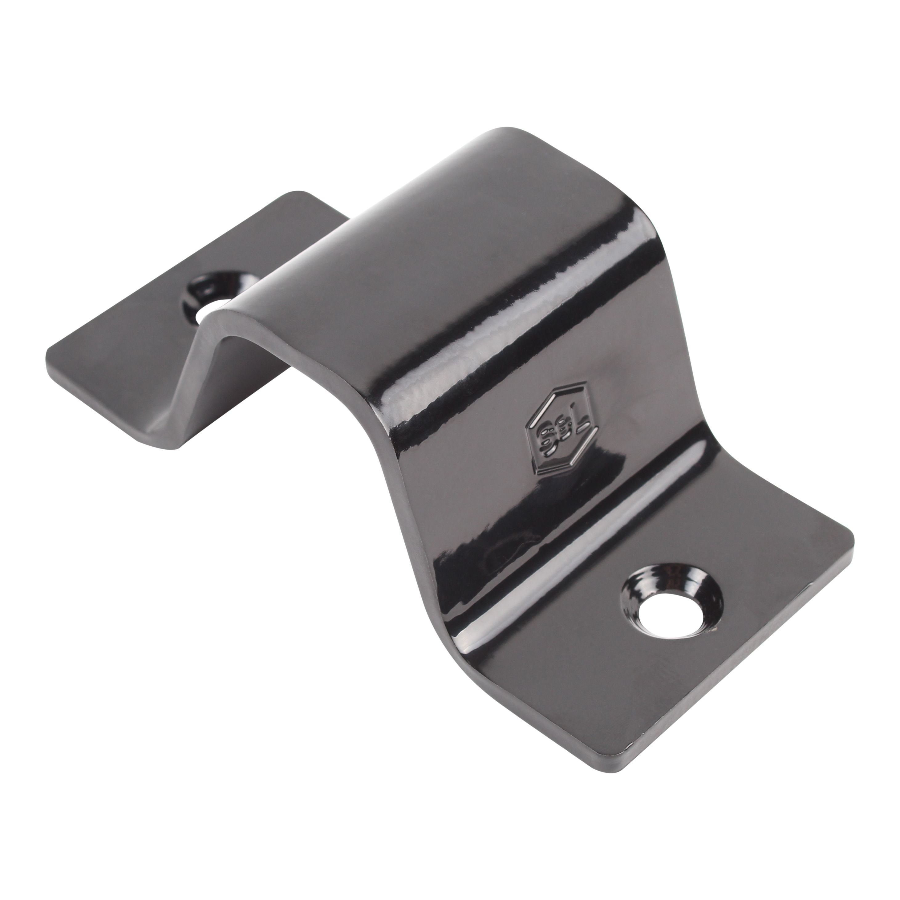 Smith & Locke Black Powder-coated Steel Ground & wall anchor (L)128mm (W)40mm