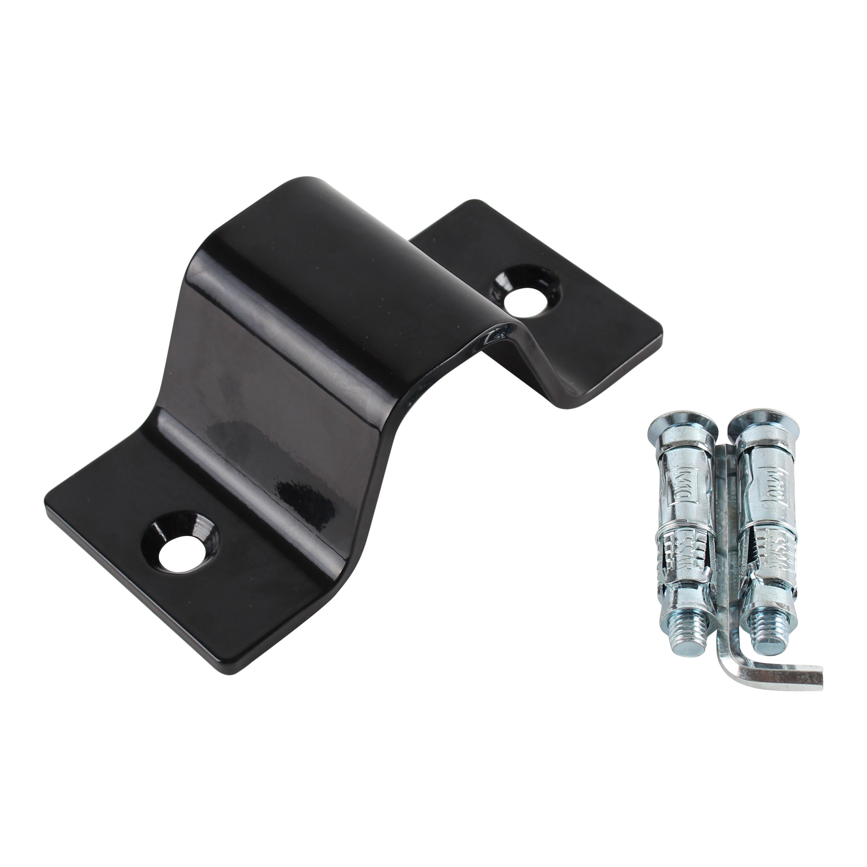 Smith & Locke Black Powder-coated Steel Ground & wall anchor (L)128mm (W)40mm