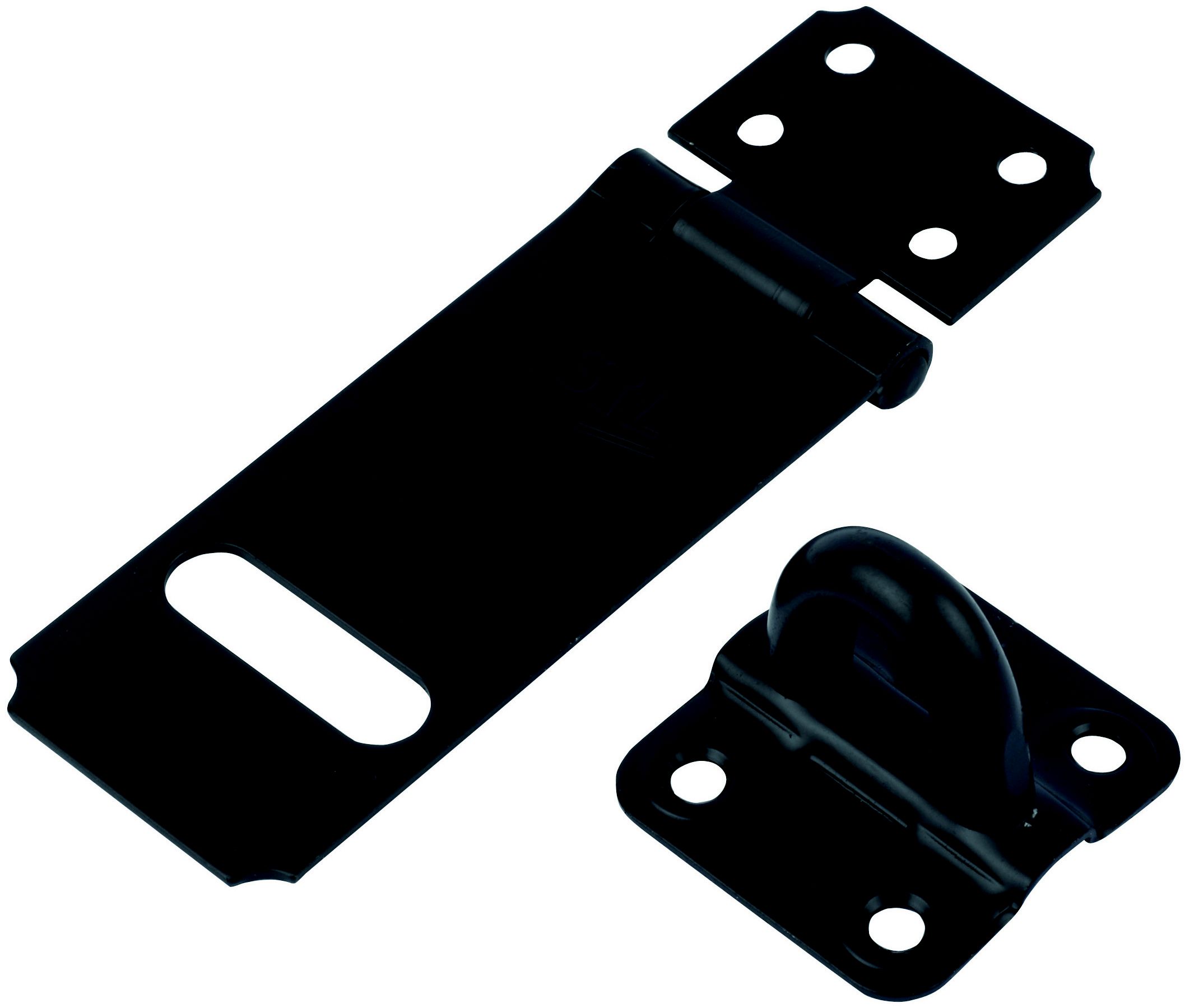 Smith & Locke Black Powder-coated Steel Hasp & staple, (L)90mm (W)30mm