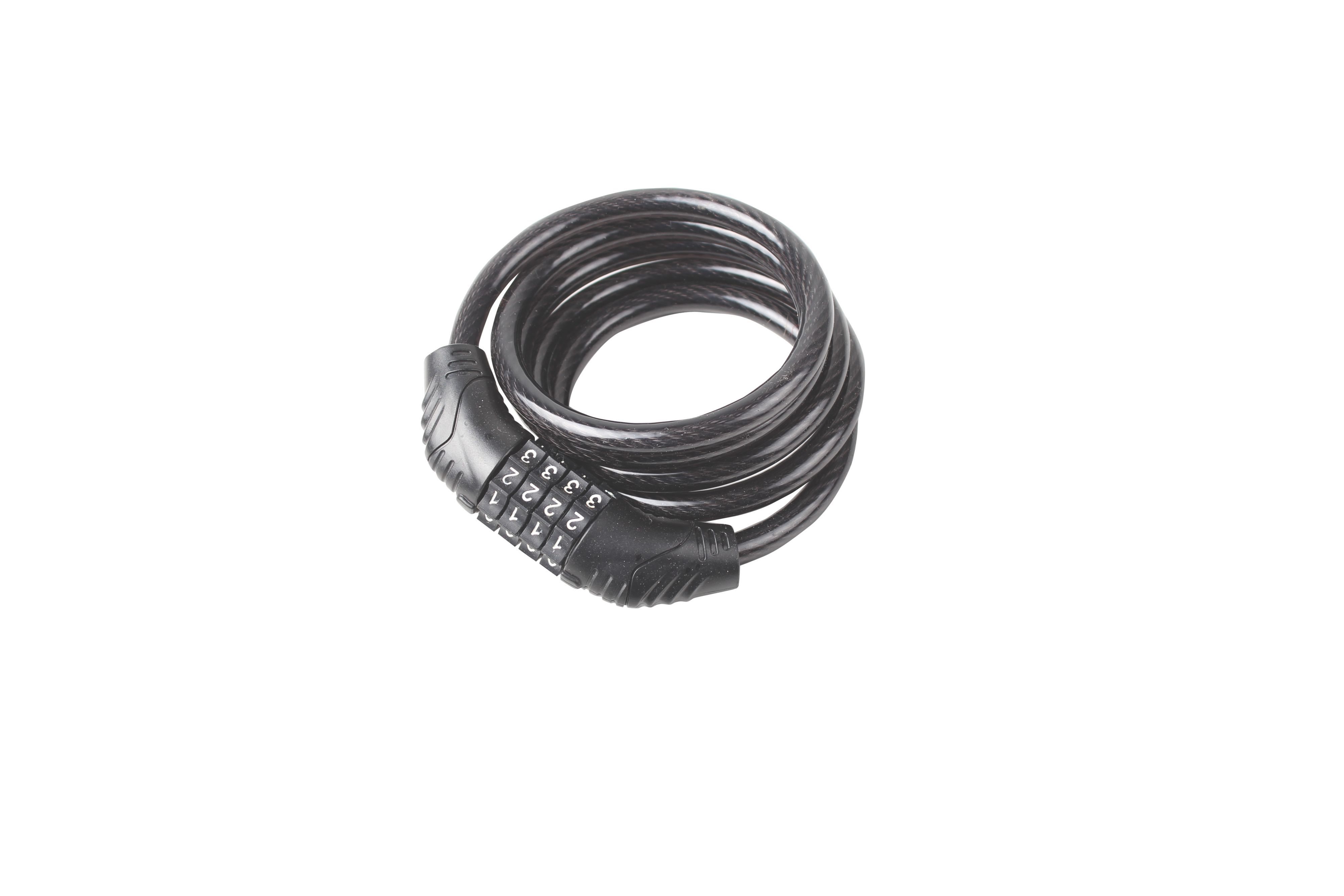 Smith & Locke Black Steel Combination Cable lock (L)1.2m (Dia)8mm