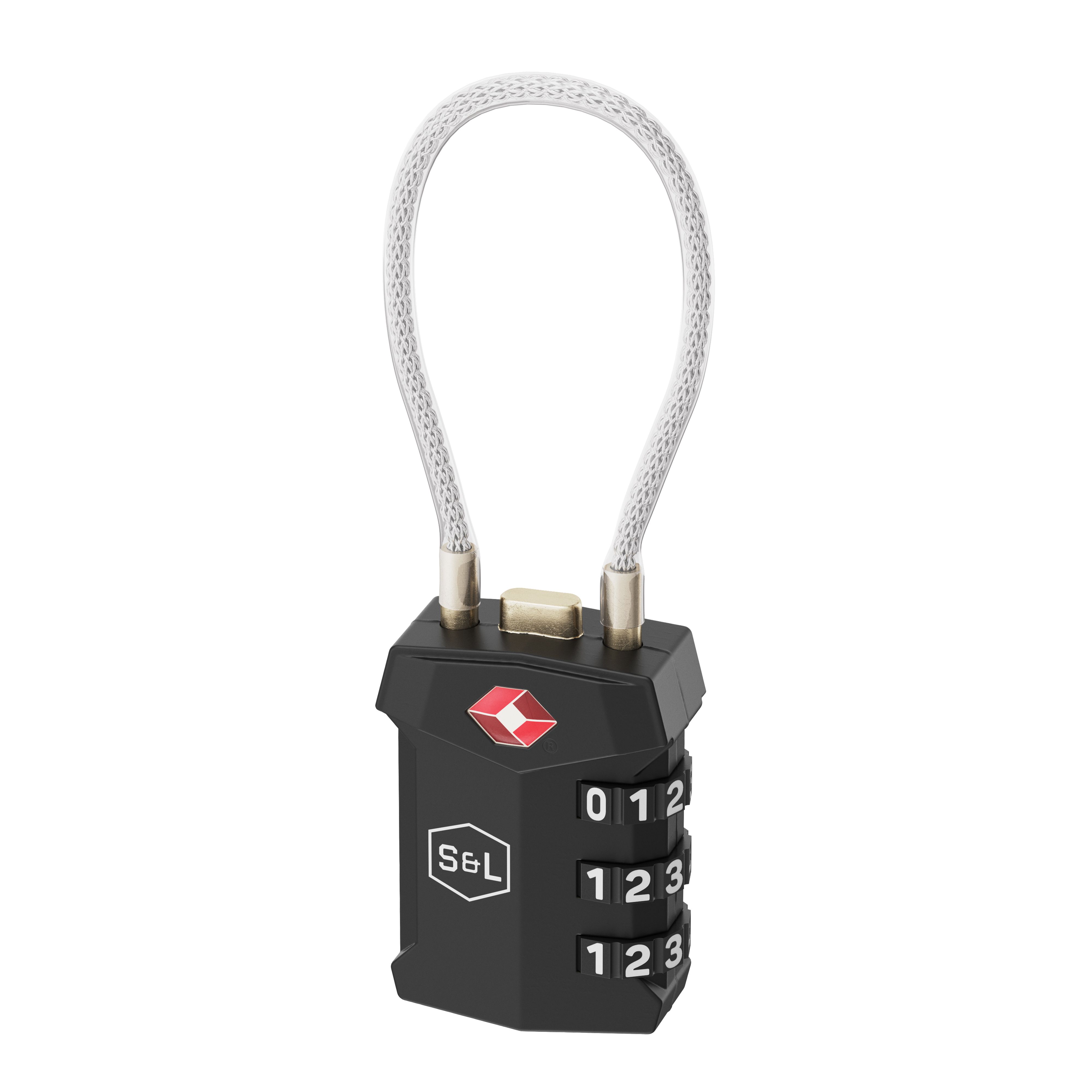 Smith & Locke Black Zinc alloy Resettable combination Closed shackle Padlock (H)86.5mm (W)32mm