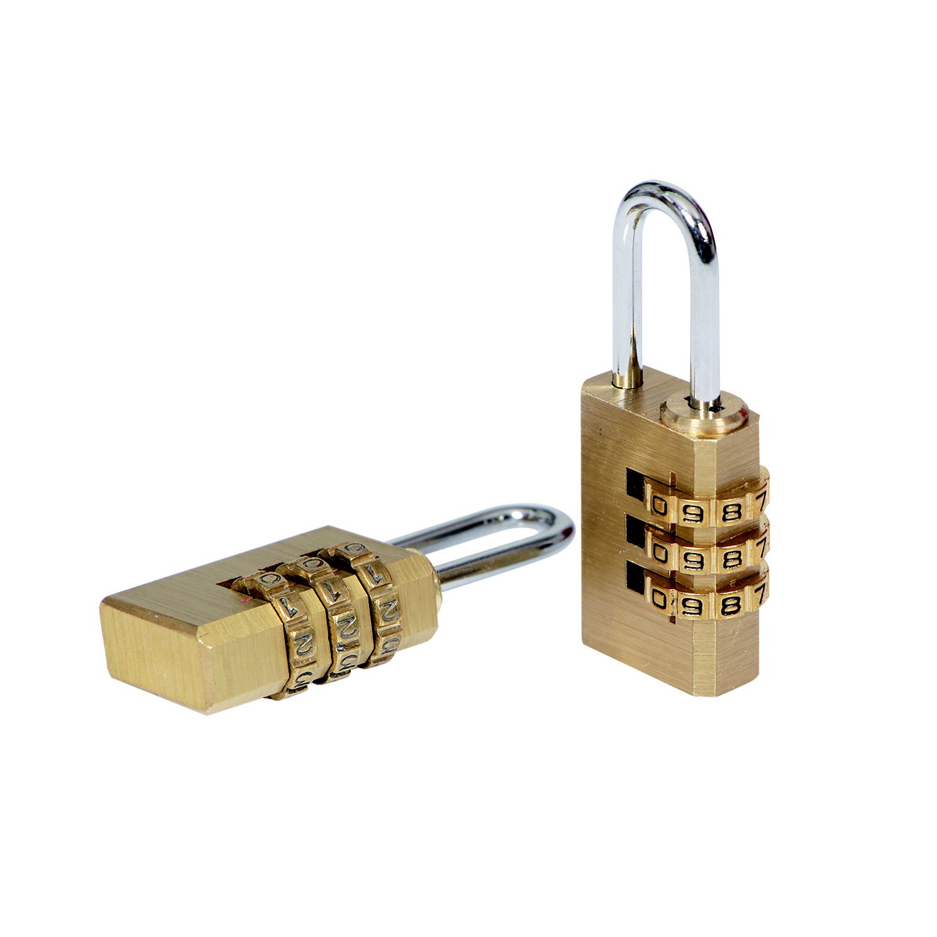 Smith & Locke Brass Combination Padlock (H)28mm (W)20mm, Pack of 2