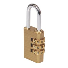 Smith & Locke Brass Combination Padlock (H)41mm (W)28.5mm