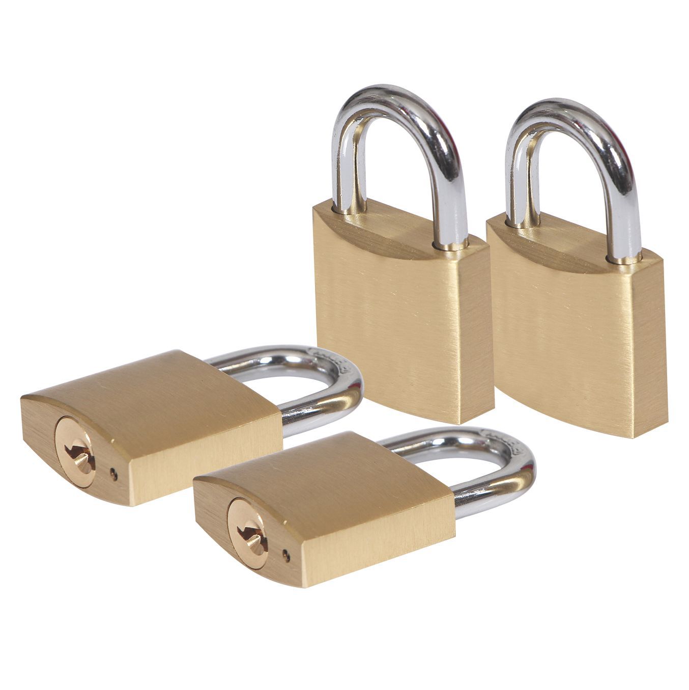 Smith & Locke Brass Cylinder Open shackle Padlock (W)40mm, Pack of 4