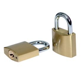 Smith & Locke Brass Open shackle Padlock (W)30mm, Pack of 2