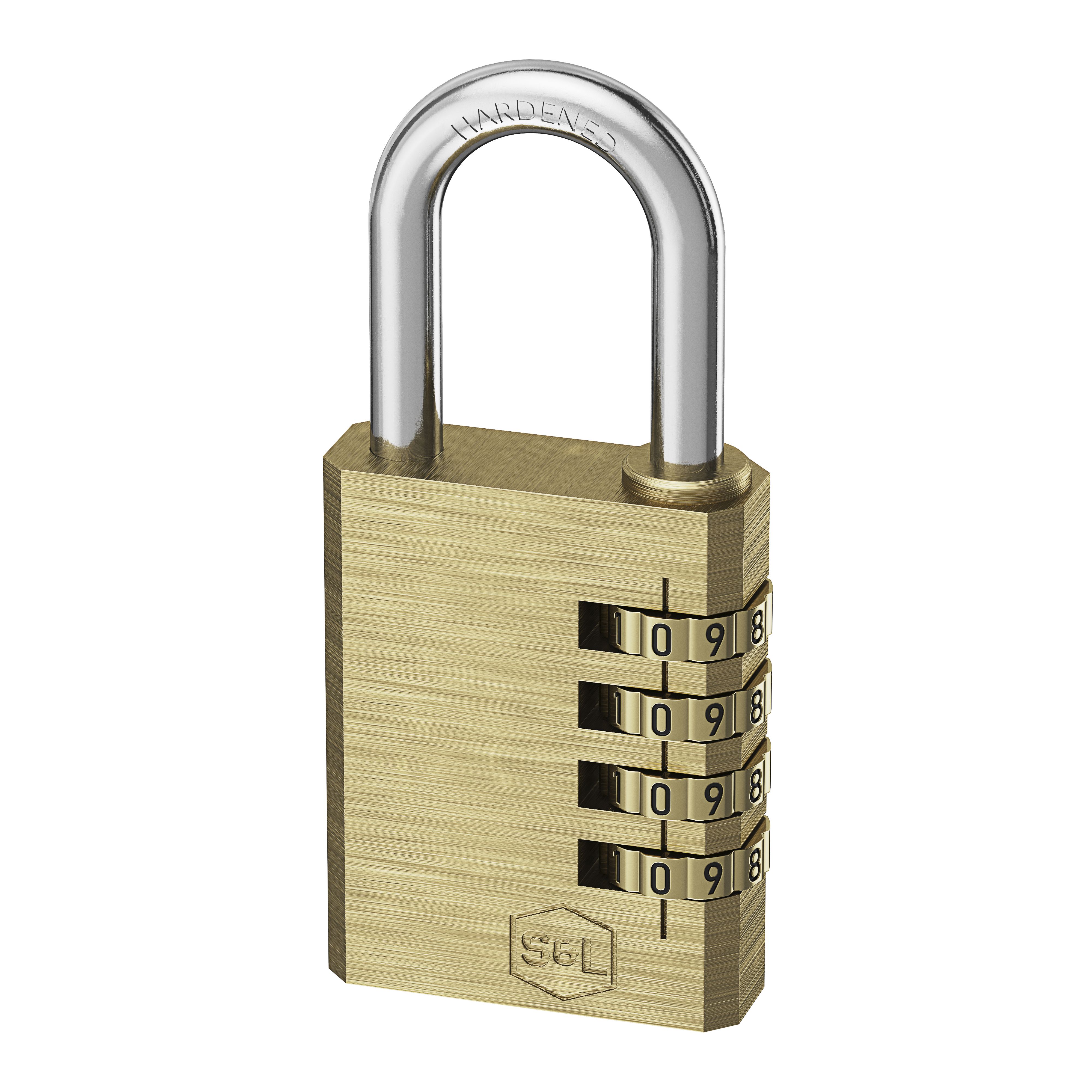 Smith & Locke Brass Resettable combination Closed shackle Padlock (H)51mm (W)50mm