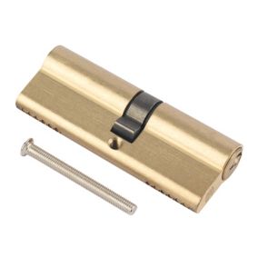 Smith & Locke Brass Single Euro Cylinder lock 50/50, (L)100mm (W)33mm
