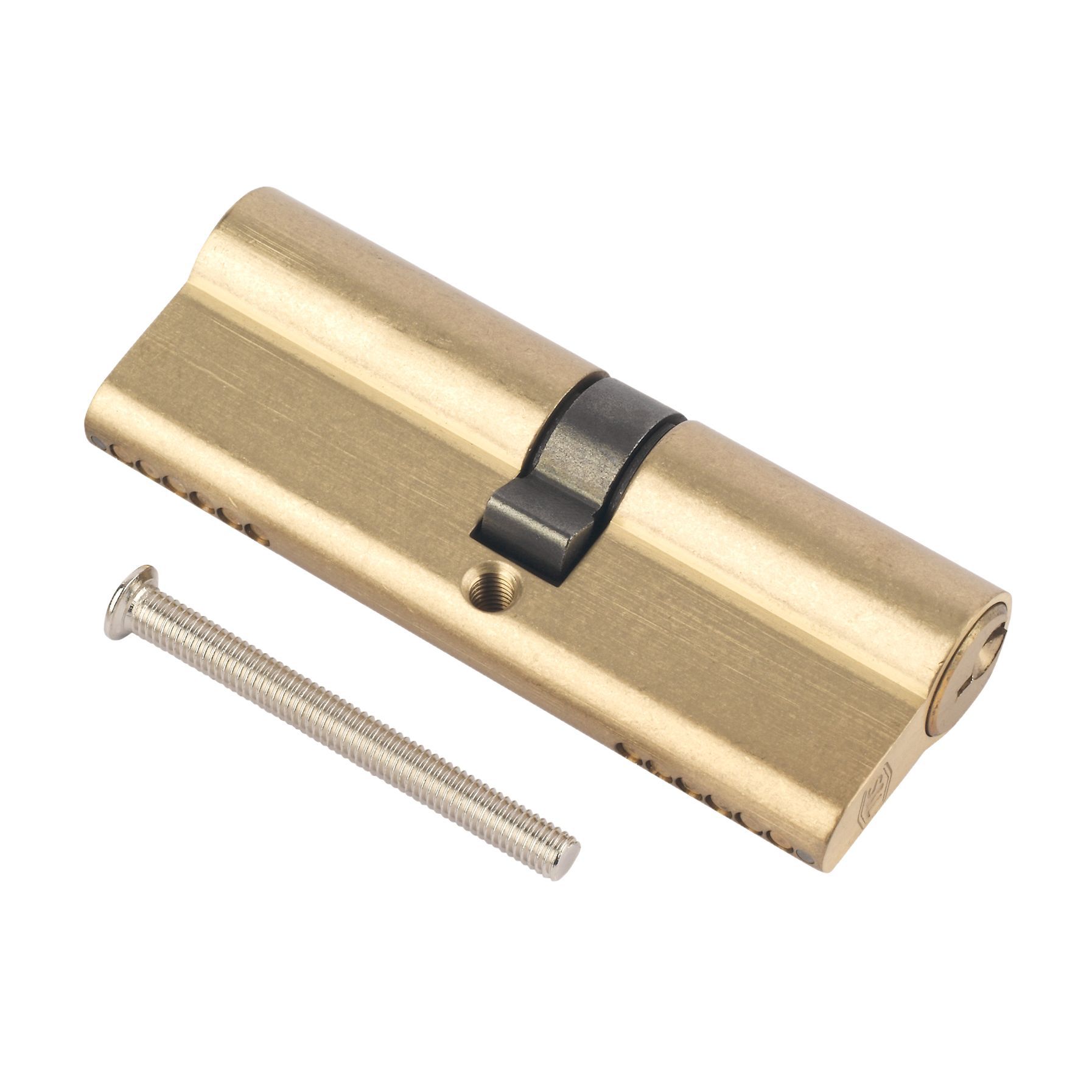 Smith & Locke Brass Single Euro Cylinder lock, (L)80mm (W)33mm