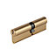 Smith & Locke Brass Single Euro Cylinder lock, (L)95mm (W)33mm