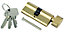 Smith & Locke Brass Single Euro Thumbturn Cylinder lock, (L)70mm (W)33mm