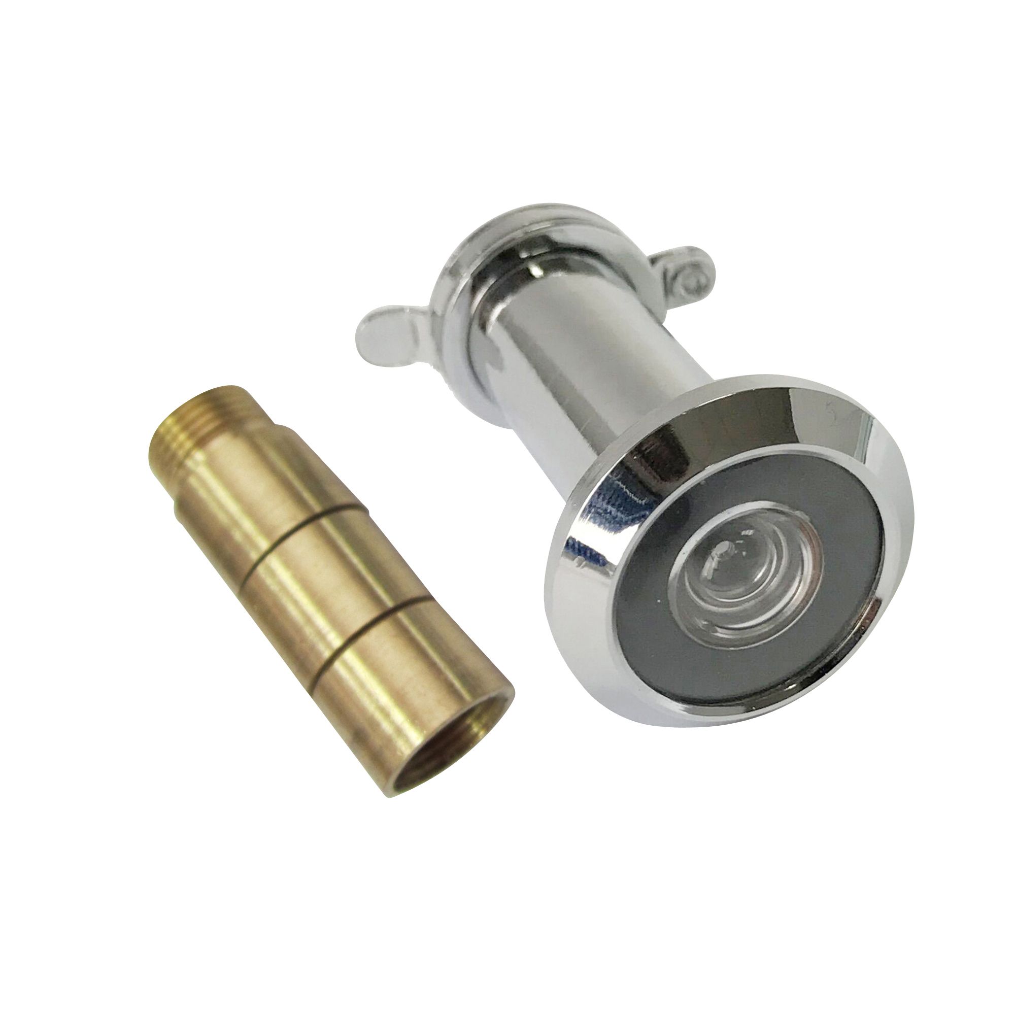 Smith & Locke Chrome effect Galvanised Brass 200° Door viewer, (Dia)25.9mm