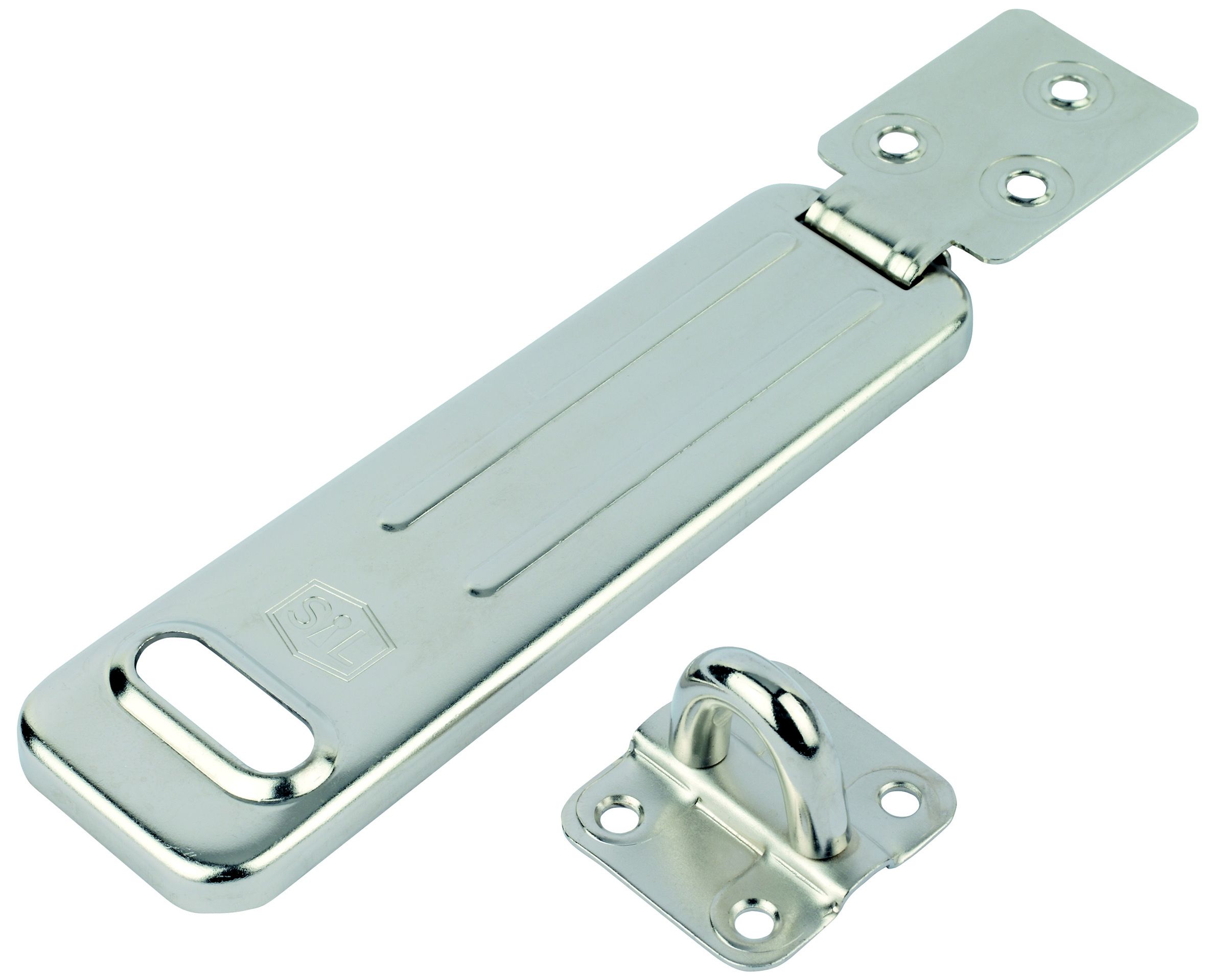Smith & Locke Galvanised Steel Hasp & staple, (L)150mm (W)45mm
