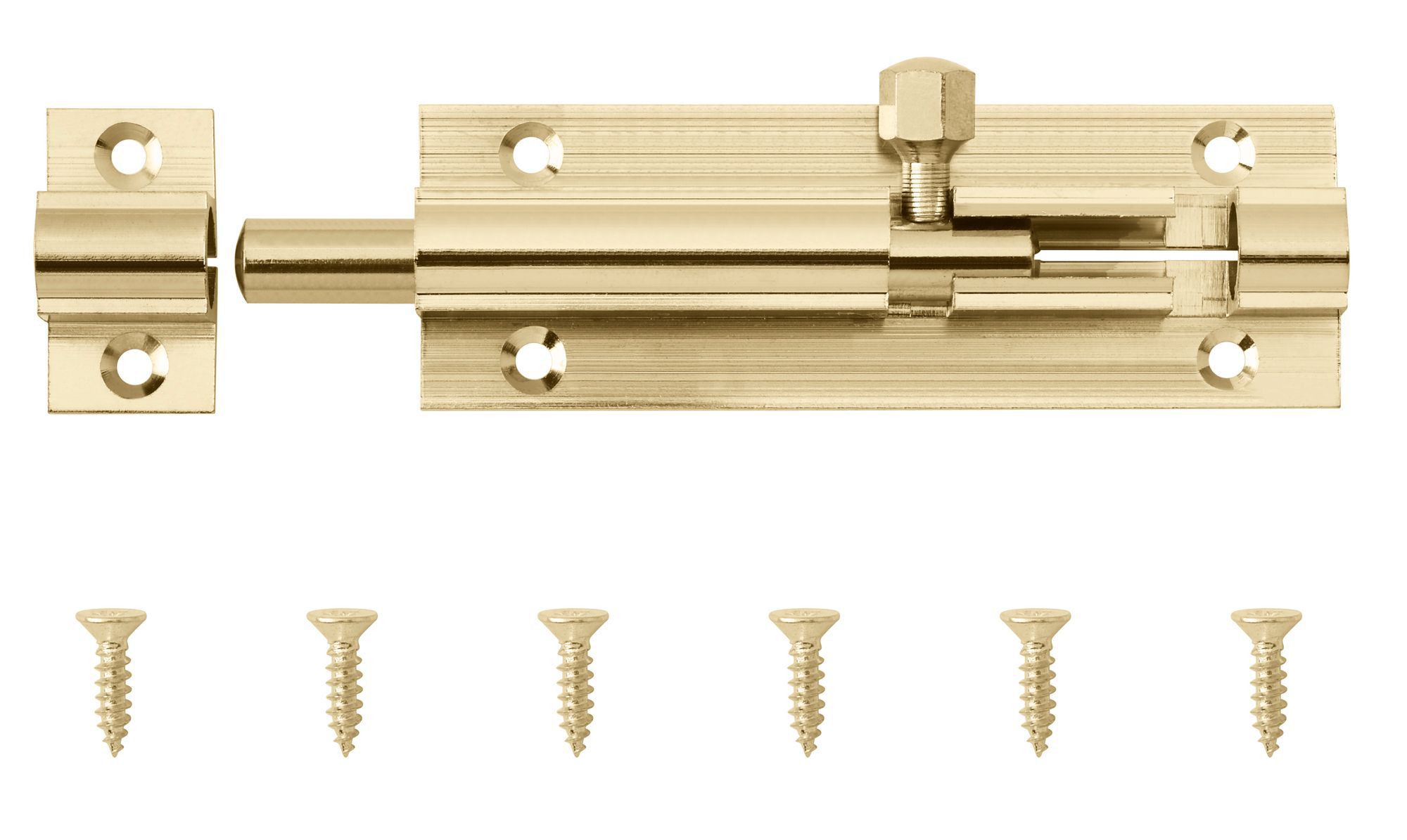 Smith & Locke Gold Brass Barrel Door bolt N233 (L)76mm (W)25mm