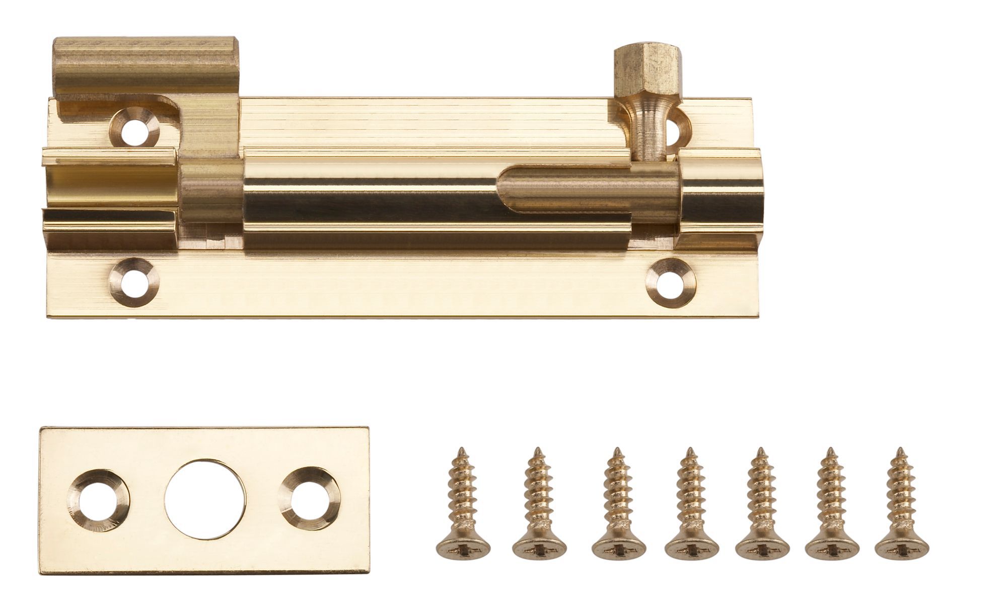 Smith & Locke Gold Brass Barrel Door bolt N236 (L)76mm (W)25mm