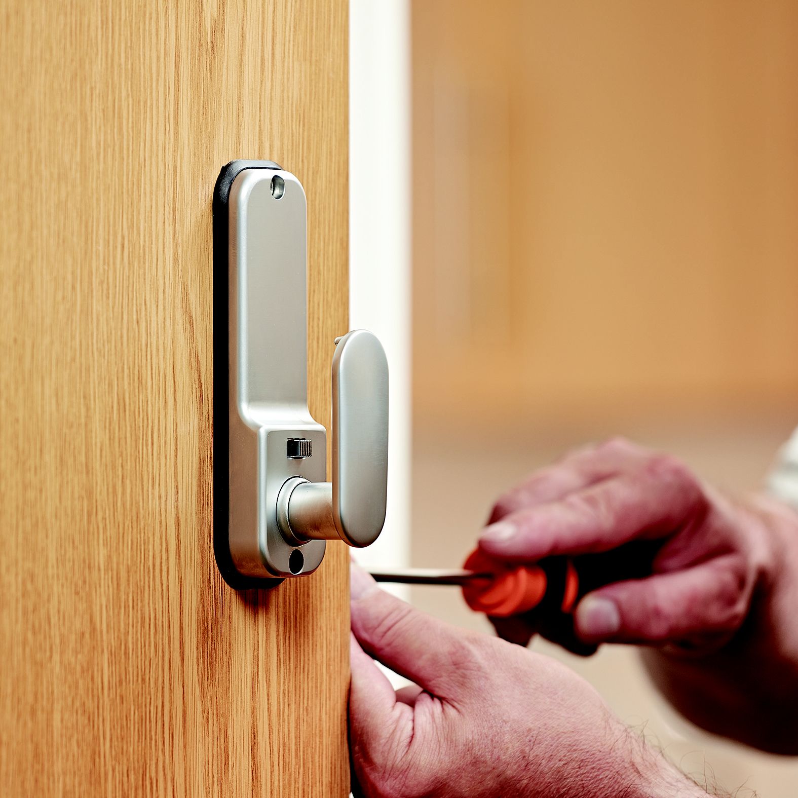 Smith & Locke Grey Push-button lock