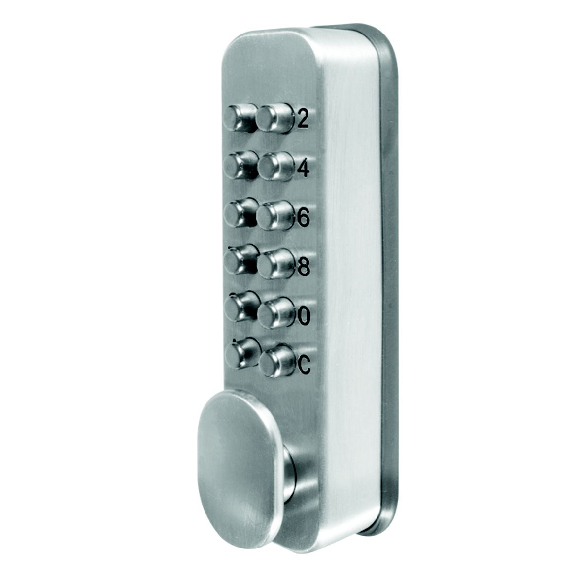 Push button shop door lock