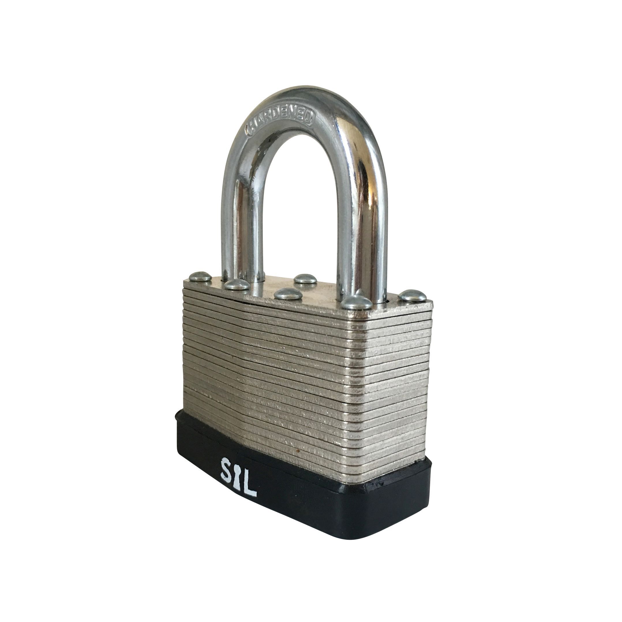 Smith & Locke Laminated Steel Black Open shackle Padlock (W)50mm | DIY ...