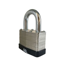 Smith & Locke Laminated Steel Black Open shackle Padlock (W)50mm