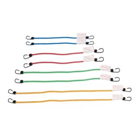 Smith & Locke Multicolour Bungee cord set with hooks (L)1200mm, Set of 8