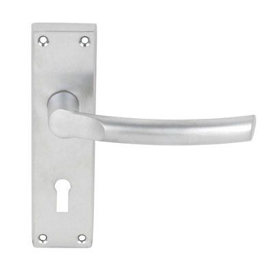 Smith & Locke Nelson Chrome effect Zinc alloy Lock Door handle (L)128mm ...