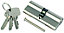 Smith & Locke Nickel effect Brass Single Euro Cylinder lock, (L)100mm (W)33mm