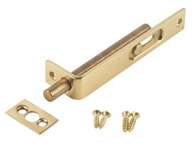 Smith & Locke Polished Brass effect Brass Surface Door bolt (L)100mm