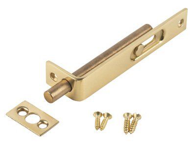 Smith & Locke Polished Brass Surface Door bolt (L)100mm