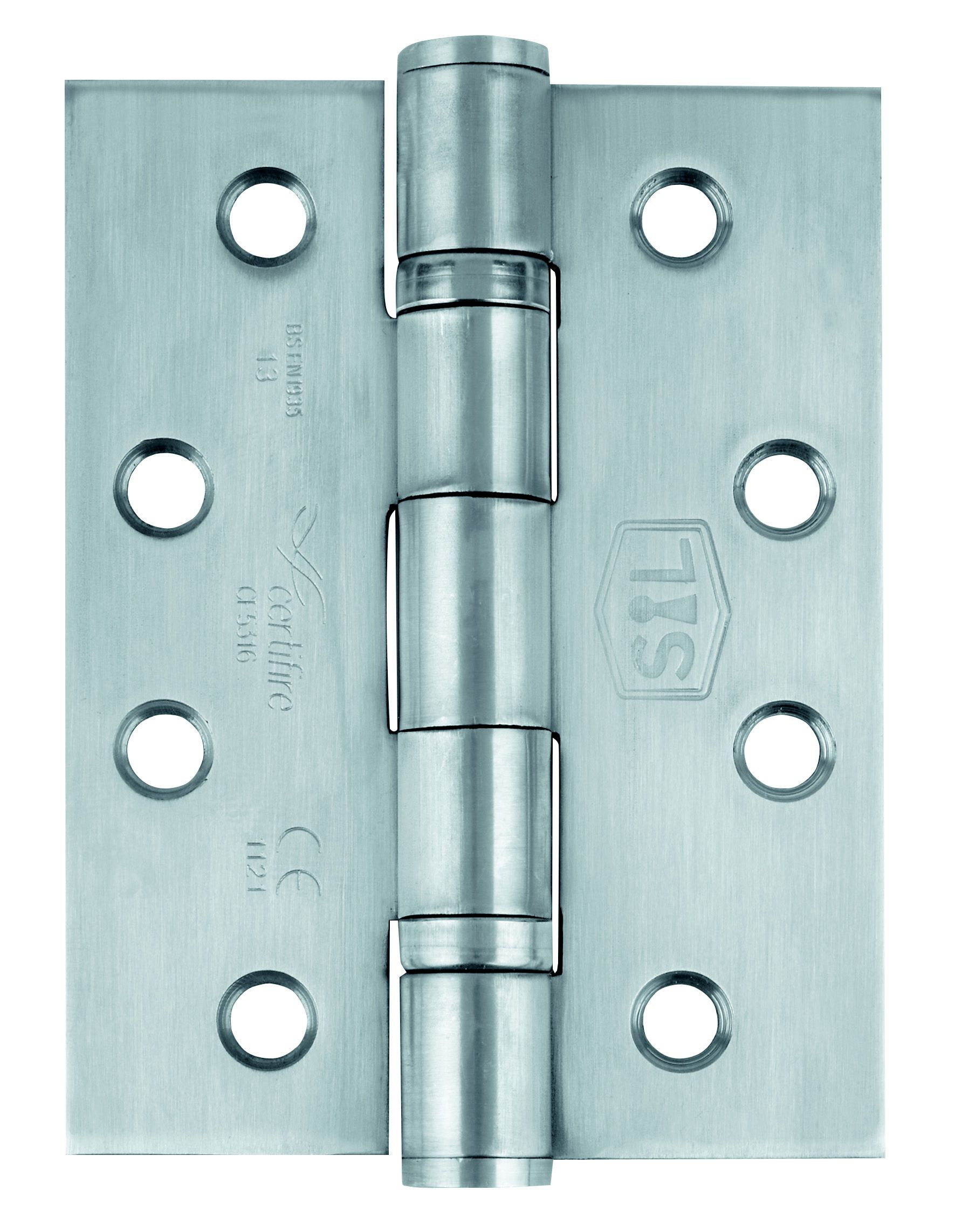 Smith & Locke Satin Grade 13 Ball bearing Fire door hinge, Pack of 2