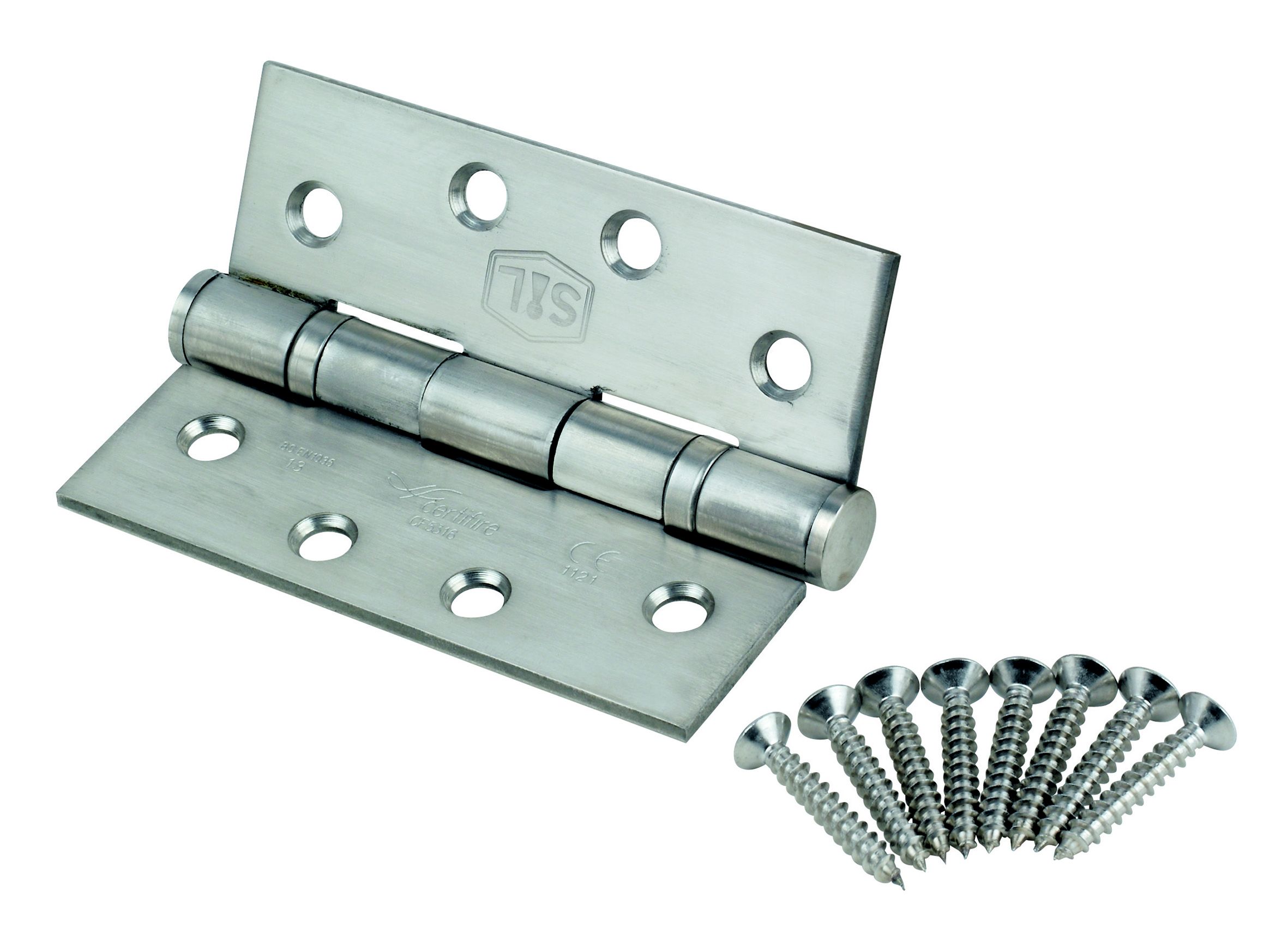 Smith & Locke Satin Grade 13 Ball bearing Fire door hinge, Pack of 2