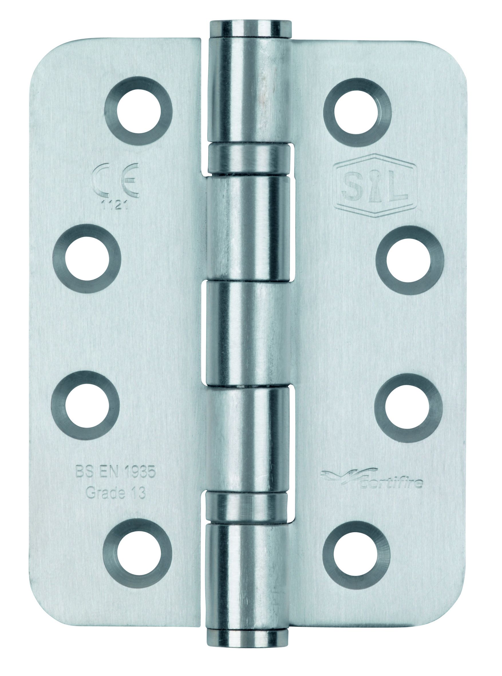 Smith & Locke Satin Grade 13 Fire door hinge, Pack of 2