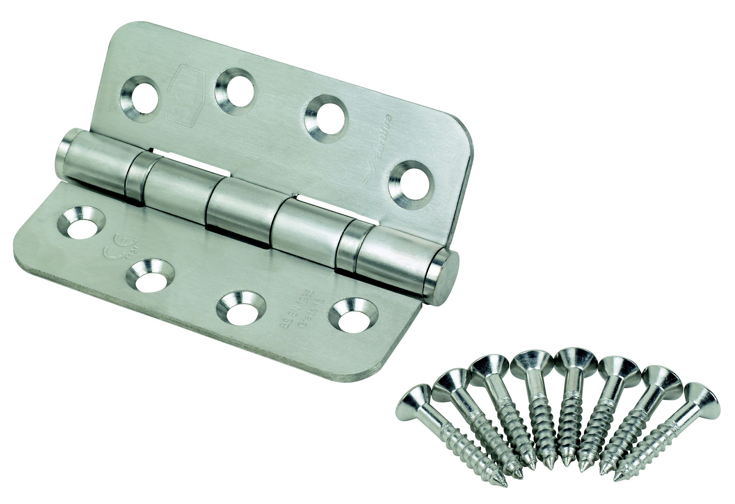 Smith & Locke Satin Grade 13 Fire door hinge, Pack of 2