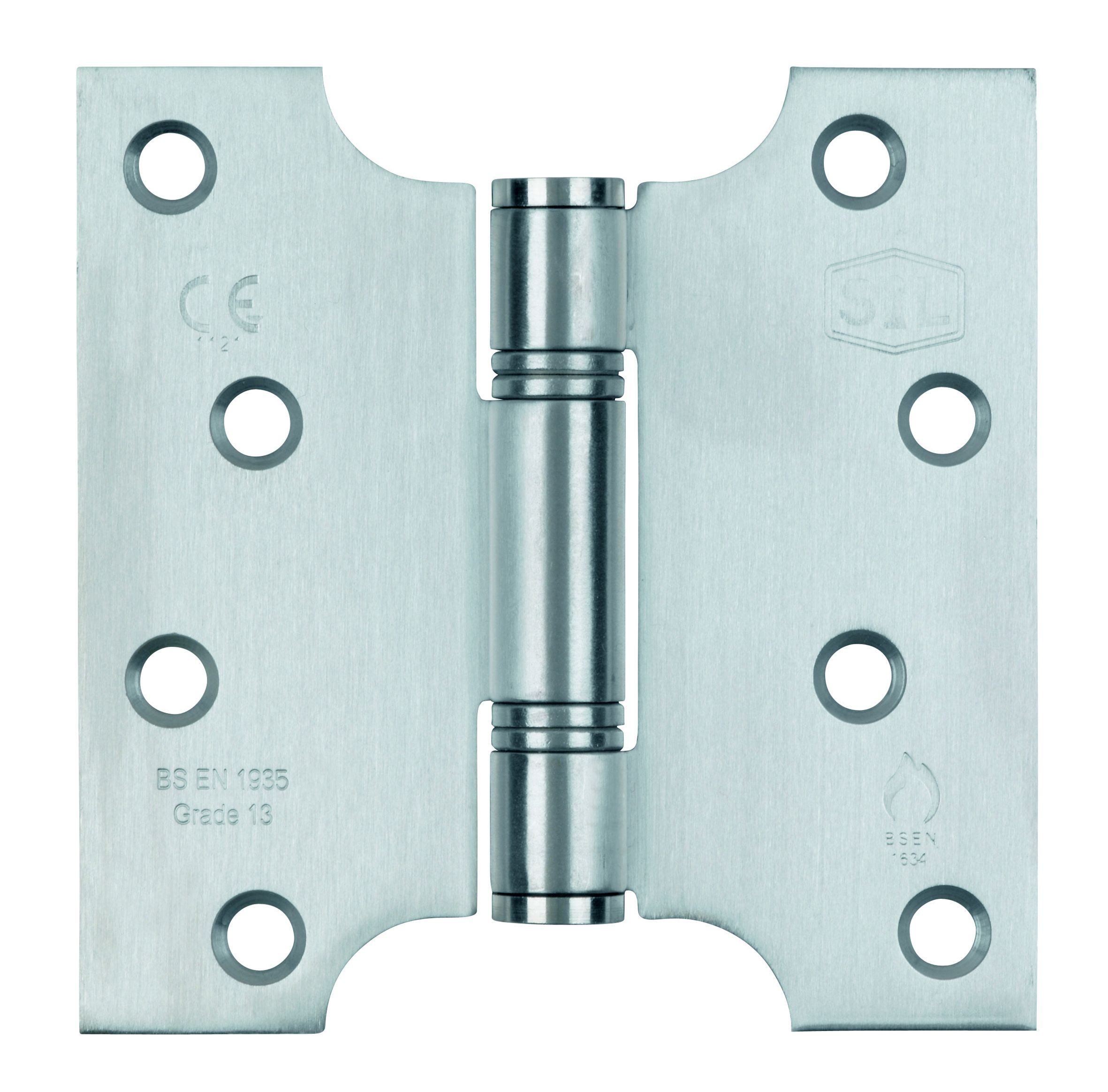 Smith & Locke Satin Grade 13 Parliament Fire door hinge, Pack of 2