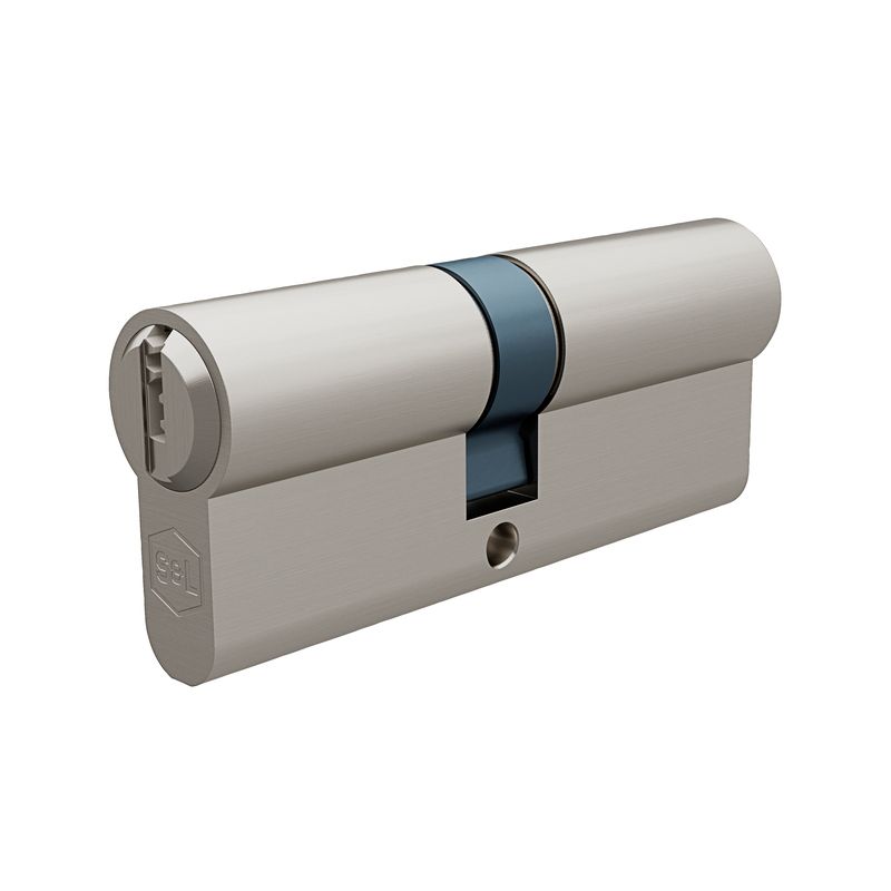 Smith & Locke Satin Nickel-plated Brass Not fire-rated Euro Cylinder lock 40/50, (L)90mm (W)17mm